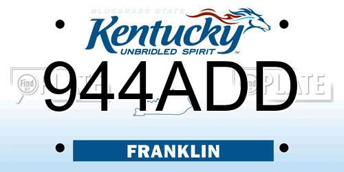 944ADD Kentucky License Plate