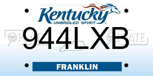 944LXB Kentucky License Plate