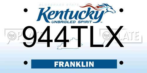 944TLX Kentucky License Plate