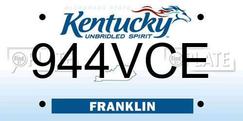 944VCE Kentucky License Plate
