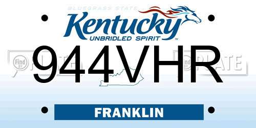 944VHR Kentucky License Plate