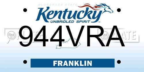 944VRA Kentucky License Plate