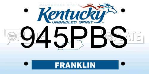 945PBS Kentucky License Plate