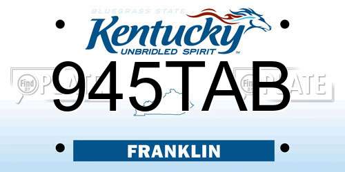 945TAB Kentucky License Plate