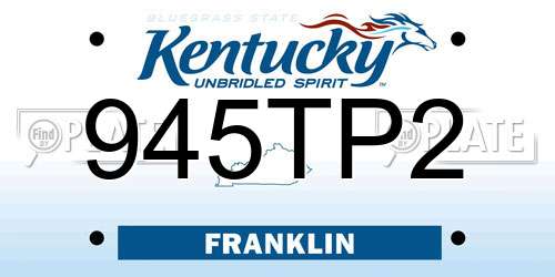 945TP2 Kentucky License Plate