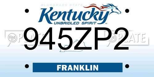 945ZP2 Kentucky License Plate