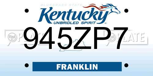 945ZP7 Kentucky License Plate