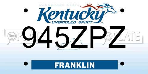 945ZPZ Kentucky License Plate