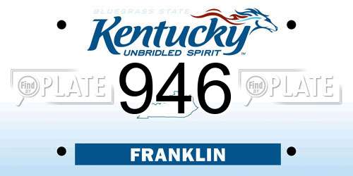 946 Kentucky License Plate