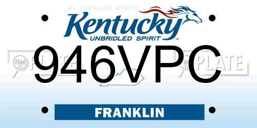 946VPC Kentucky License Plate