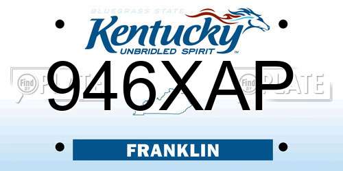 946XAP Kentucky License Plate