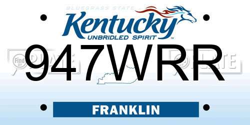 947WRR Kentucky License Plate