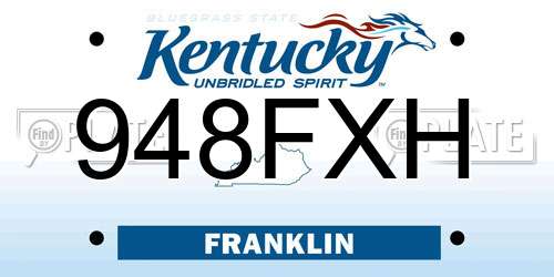 948FXH Kentucky License Plate