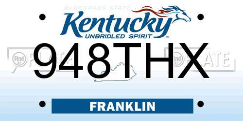 948THX Kentucky License Plate