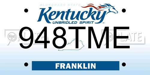 948TME Kentucky License Plate