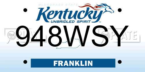 948WSY Kentucky License Plate