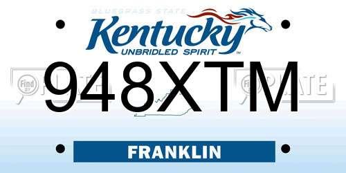 948XTM Kentucky License Plate