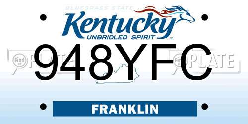 948YFC Kentucky License Plate