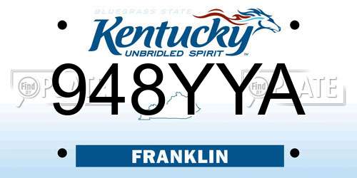 948YYA Kentucky License Plate