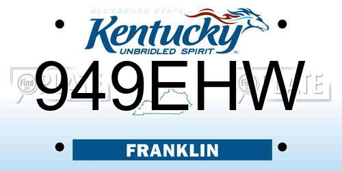 949EHW Kentucky License Plate