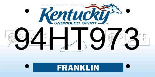 94HT973 Kentucky License Plate
