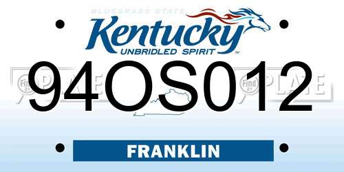 94OS012 Kentucky License Plate
