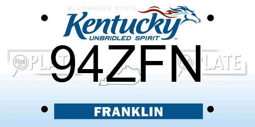 94ZFN Kentucky License Plate