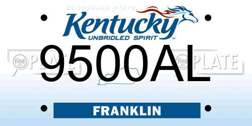 9500AL Kentucky License Plate