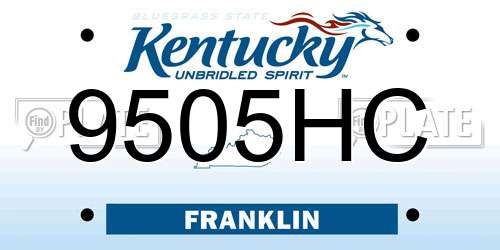 9505HC Kentucky License Plate