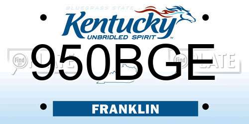 950BGE Kentucky License Plate