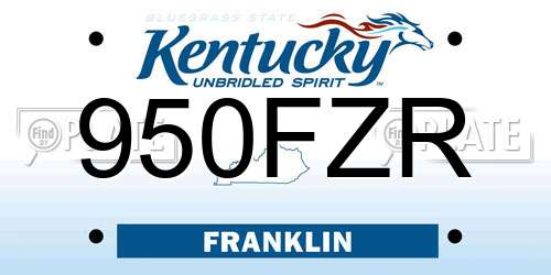 950FZR Kentucky License Plate