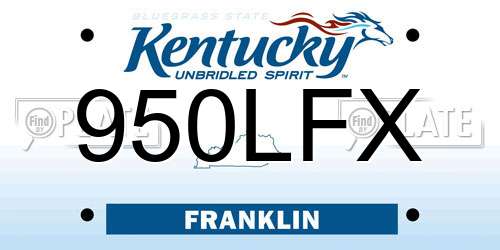 950LFX Kentucky License Plate