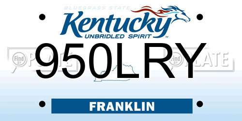 950LRY Kentucky License Plate