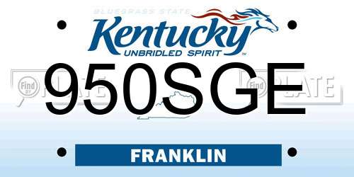 950SGE Kentucky License Plate