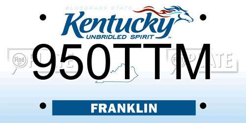 950TTM Kentucky License Plate