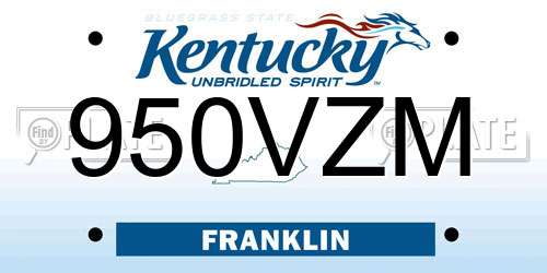 950VZM Kentucky License Plate