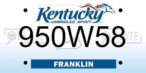 950W58 Kentucky License Plate