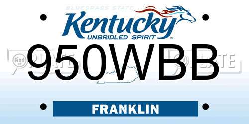 950WBB Kentucky License Plate