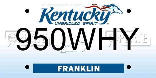 950WHY Kentucky License Plate