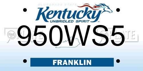 950WS5 Kentucky License Plate