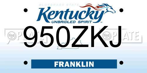 950ZKJ Kentucky License Plate