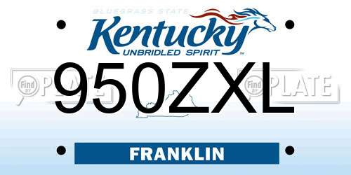 950ZXL Kentucky License Plate
