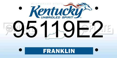 95119E2 Kentucky License Plate