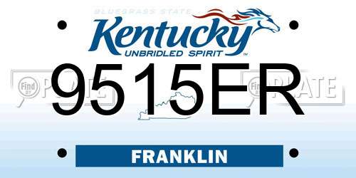 9515ER Kentucky License Plate