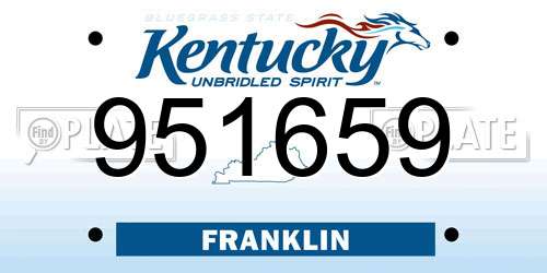 951659 Kentucky License Plate