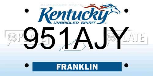 951AJY Kentucky License Plate