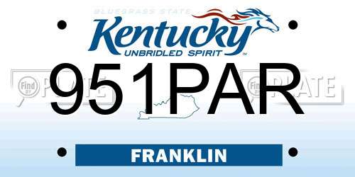 951PAR Kentucky License Plate