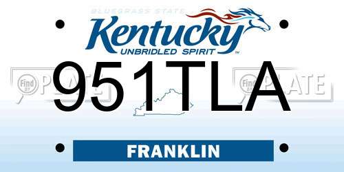 951TLA Kentucky License Plate
