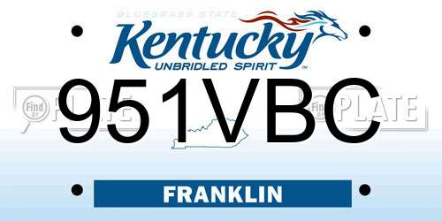 951VBC Kentucky License Plate
