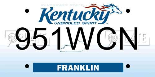951WCN Kentucky License Plate